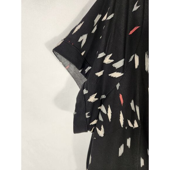 Torrid Womens Plus Wrap Dress Midi Black Print Career Classic Comfort 2 Us:18/20 - Picture 4 of 6